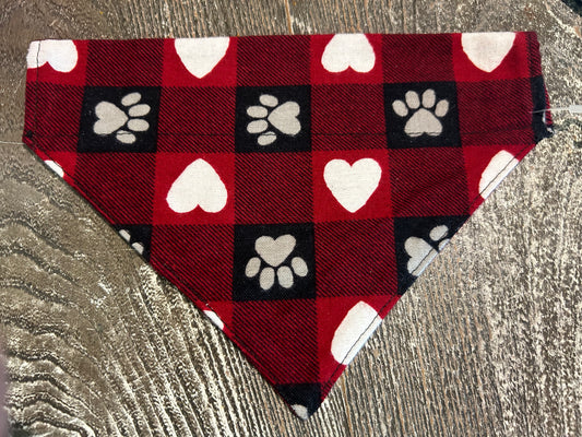 Paws & Hearts on Red Flannel